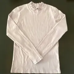 ピンク♡リブ編み長袖Tシャツ　コットン100%