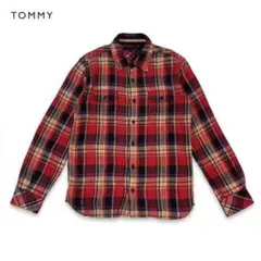 Tommy Hilfiger チェック柄 長袖シャツ レッド ベージュ トミーのサムネイル