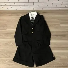 キッズ ストライプスーツ 黒　150