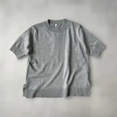 新品 タグ付き｜S｜coca サマーニットトップス　ライトグレー 半袖ニット