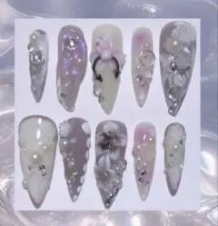 シズニルック ネイルチップ バレエコア ウィッシュコア ニュアンス 韓国 ピアス