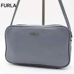 【良品】FURLA LILLI カメラバッグ ショルダーバッグ ブルー
