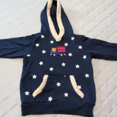 ホットビスケッツ　ネイビー 星柄 フード付き トレーナー　110