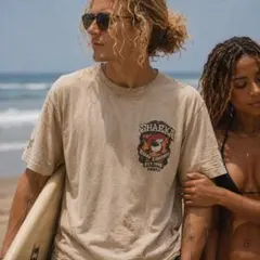 90s USA Crazy Shirts SHARKKA サーフ Tシャツのサムネイル
