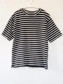studioCLIP 黒と白のストライプ Tシャツ Lサイズ