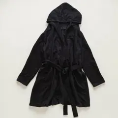 UNTITLED アンタイトル(XL)フード付き ベルテッドコート ミドル丈 黒