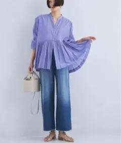 green label relaxing 全方位映えブラウス ライラック