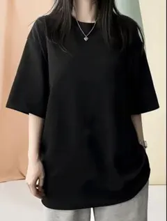 ユニセックス オーバーサイズ ブラック Tシャツ コットン100% XXL