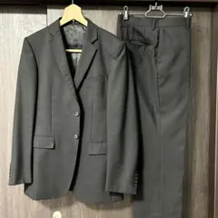 【美品】170~180㎝　洗えるスーツ(黒)通年　リクルートスーツ