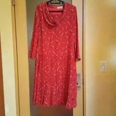 Merry Devil★赤★幾何学模様★Aラインワンピース★ヴィンテージ★レトロ