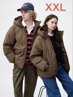 GU ウォームパデッドパーカ ブラウン XXL 新品未使用(試着のみ) タグ付