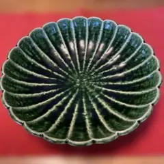 my様専用♪ 瀬戸焼☆織部焼菊花盛り鉢☆鉢皿