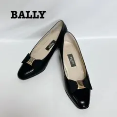 BALLY ブラックリボン レザー ハイヒール パンプス 3F