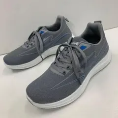 新品★メンズ★24.5cm★軽量 幅広 厚底スニーカー 灰色 2421