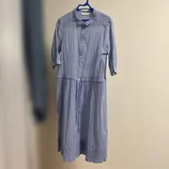 studio clip シャツワンピース 半袖 青