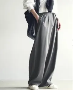 SOLAMONAT(ソラモナ) ルーズタックチノパンツ ワイドパンツ ボトムス