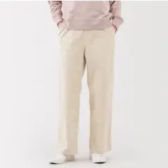 無印良品　婦人 ストレッチコーデュロイイージーストレートパンツ