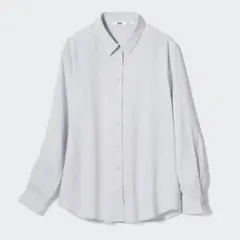 【新品未使用、UNIQLO】レーヨンブラウス　3XL ライトグレー
