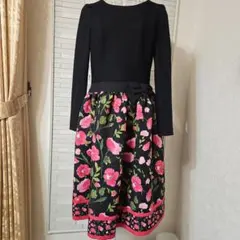極美品♡着丈129 ドゥロワー コットンレースプリーツニットワンピース 