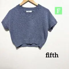fifth Vネック クロップドニット 半袖 セーター