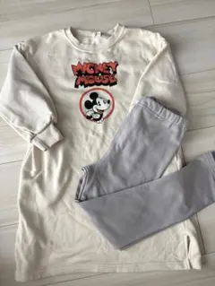 ミッキー長袖トップスとレギンスセット