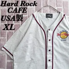 USA製　ハードロックカフェ　ビッグ刺繍　マイアミ　ゲームシャツ　ユニフォーム