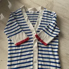 ストライプ 半袖カーディガン