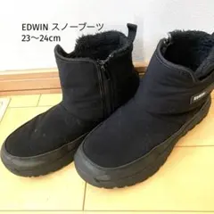 EDWIN エドウィン 黒 防滴 滑止め スノーブーツ 冬靴 裏ボア M 23