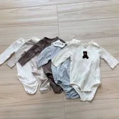 ロンパース 5点セット 長袖 クマ刺繍