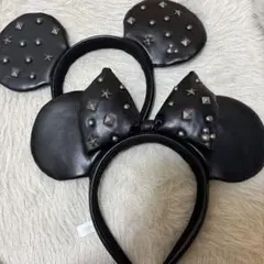 スタッズ付きミッキーマウス耳カチューシャ　セット