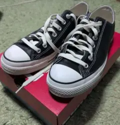 美品　LEATHER　CONVERSE ALL STAR 　ブラック スニーカー
