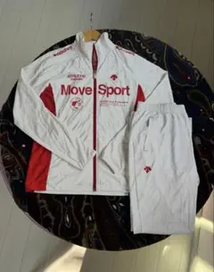 DESCENTE ジャージ上下セット Lサイズ ホワイト/レッド