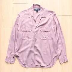 50s TOWNCRAFT ピンク レーヨンシャツ ハンドステッチオープンカラー 50s TOWNCRAFT ピンク レーヨンシャツ ハンドステッチオープンカラー