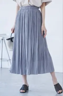 ロペピクニック エアリープリーツスカート ブルー　ロング　38T