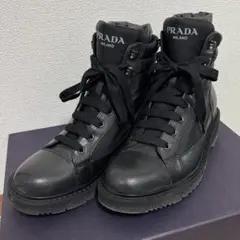 一護ですさまPRADAプラダ レザー 28 ハイカット スニーカー サイド 
