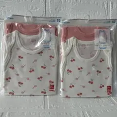 UNIQLO エアリズム コットンブレンドボディスーツ 70 2枚組×2点セット