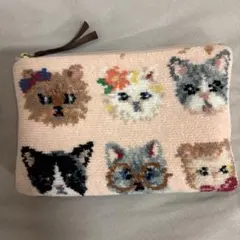 【美品】ラブラリープリティーキャッツ　フラットポーチのサムネイル