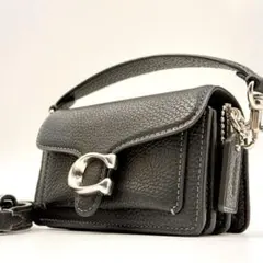 美品 COACH タビー12 ブラック レザー ミニ ショルダーバッグ 2way