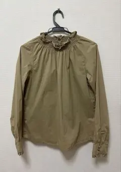 【CEPO】セポ フリルスタンドカラー ブラウス シャーリング ベージュ M