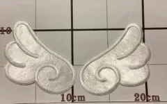 サテン生地ビック天使の羽刺繍アイロンワッペン