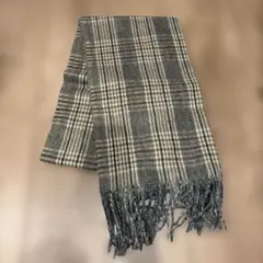 H&M チェック柄マフラー グレーベースのサムネイル