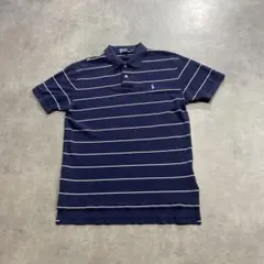 Polo by Ralph Lauren ネイビー ストライプ ポロシャツ L - メルカリ
