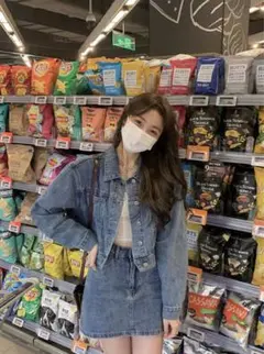 デニム　セットアップ　スカート　ジージャン