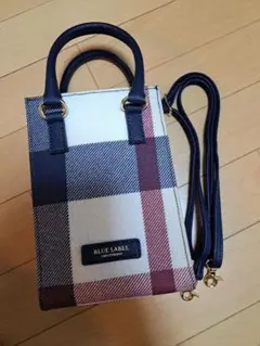 極美品】ブルーレーベルクレストブリッジ スマホポシェット ショルダー
