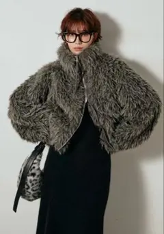 アウター ミックスシープファースタンドブルゾン ファージャケット ESICA