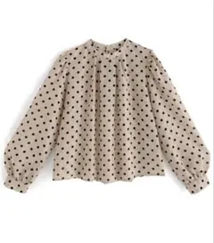 ドット柄バックリボンブラウス[ta066]