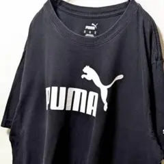 プーマ PUMA ロゴ Tシャツ ブラック 黒 XL 古着