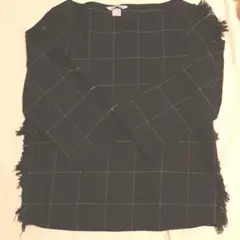 H&M　きれいめトップス　秋冬　ネイビー　上品　美品