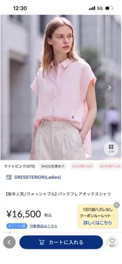 DRESSTERIOR バックフレアオックスシャツ 半袖のサムネイル