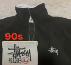 白タグ90s 前期STUSSY ステューシー ハーフジップ 刺繍